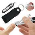 thumbnail image 2 of Beauos Beauty Tools, Nail Clippers, Portable Nail Clippers Stainless Steel Foldable Nail with Leather Case, Ultra Slim Travel Design, 2 of 9