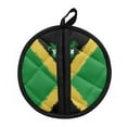 thumbnail image 2 of ZUXONGSY Jamaica Flag 2 Pack Pot Holders Kitchen Organizer Microwave BBQ Hotpads Multifunctional Kitchen Cooking Baking Grillng Supplies Round Insulated Oven Gloves for Women Men, 2 of 7