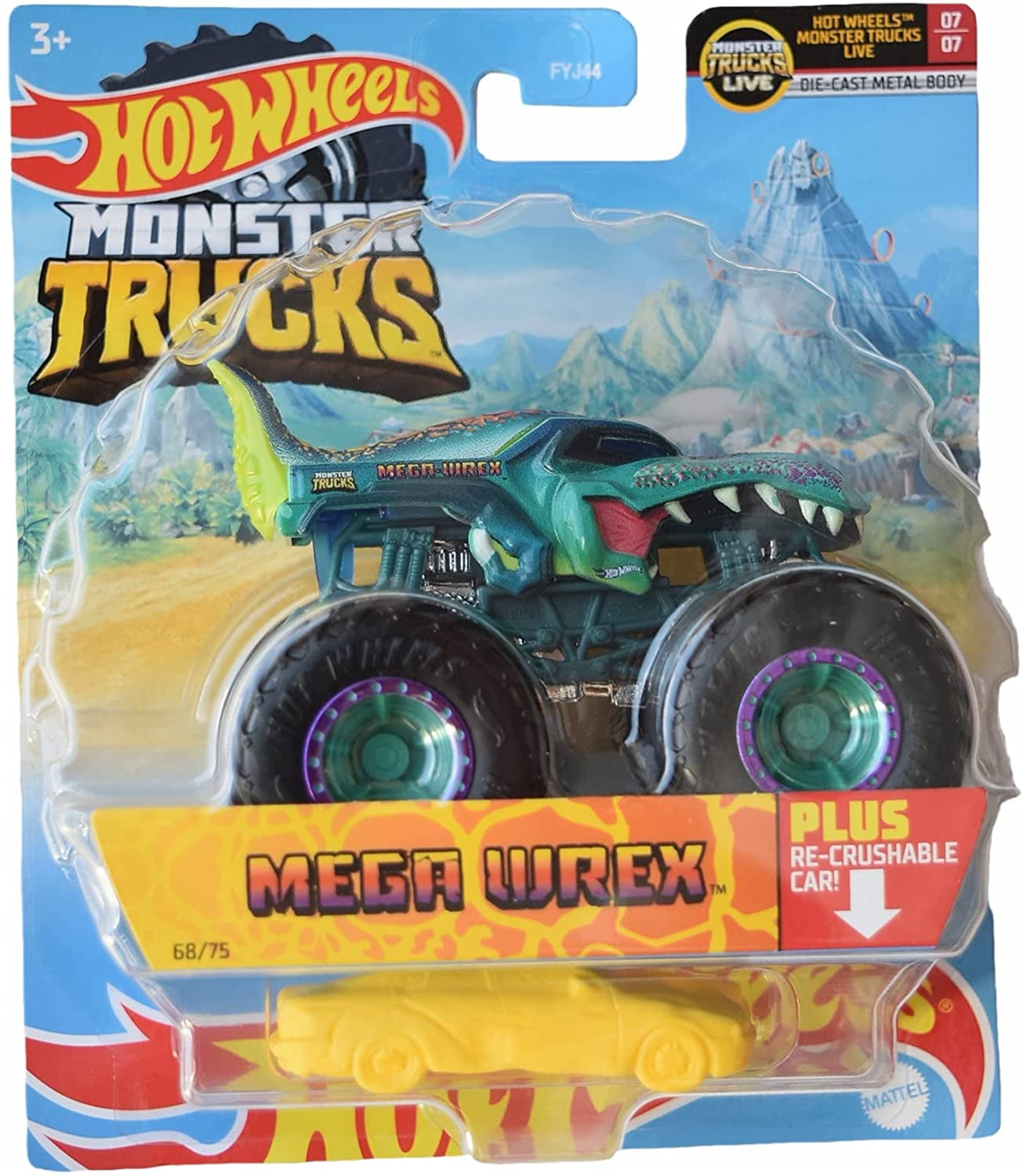 Hot Wheels Monster Trucks 164 Scale Night Shifter Includes Connect And Crash Car 9170