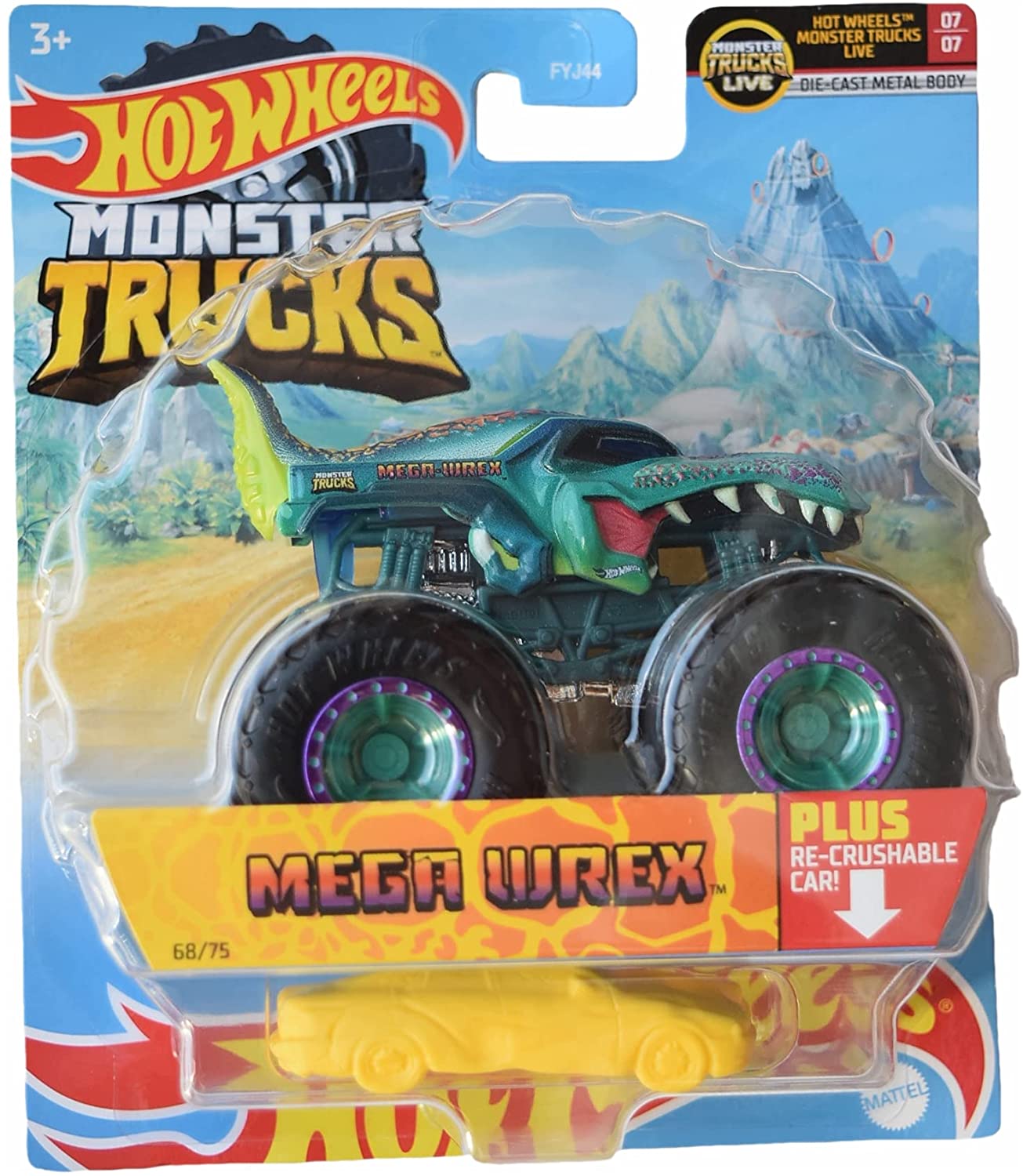 Hot Wheels Monster Trucks Mega Wrex [1:64 Scale] Plus Re-Crushable 68/75  並行輸入品