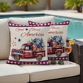 thumbnail image 4 of 4th of July Outdoor Waterproof Pillow Covers, Red Blue Plaid Truck Floral Independence Day Decorative Square Throw Pillowcase Sofa Cushion Sham for Patio/Couch/Chair, 18"x18" 2 Pack, 4 of 8
