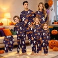 thumbnail image 6 of Halloween Pajamas Set Pumpkin Print Sleepwear Holiday Loungewear Outfit,Allover Purple Pumpkin Ghost Hat Pattern Long Sleeve Top Pants Soft Apparel,Festive Autumn Nightwear Cozy Housewear, 6 of 7
