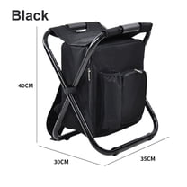 Backpack Cooler Stool Portable Fishing Chair Folding Seat Large Capacity Camouflage Bag Outdoor Gear Camping Stool for Travel Beach Hiking Picnic (black)