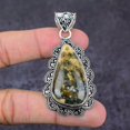 thumbnail image 2 of Natural Ocean Jasper Gemstone Handmade 925 Sterling Silver Pendant 2.56", 2 of 2