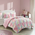 thumbnail image 2 of Room Revival Super Puffy Ombre Comforter Set, Pink Rainbow, Full, Polyester, 2 of 6