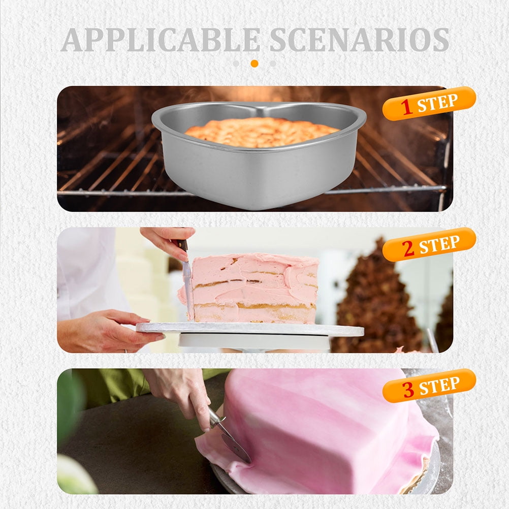 2 Pcs Heart Cake Mold Flat Skillet Baking Pans Heart Shaped Cake Pan Metal Cake Pan Cake Pans Shapes Heart Shaped Pot
