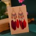 thumbnail image 3 of Bohemian Ethnic Feather Dangle Earrings For Women Trendy Long Tassel Colorful Beads Drop Earrings Lady Female Boho Jewelry, 3 of 6