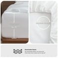 thumbnail image 5 of MooMee 100% Washed Cotton Queen Fitted Sheet Only Linen Like Textured Extra-Deep Pocket Breathable Soft 1-Piece(Bright White, 60"x80"), 5 of 6
