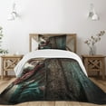 thumbnail image 3 of Ambesonne Zombie Quilted Bedspread Set 2 Pcs, Evil Eyes Monster, Twin Size, Umber Teal Tan, 3 of 6
