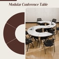thumbnail image 7 of 6PCS Folding Sector-shaped Conference Table with Wheels dia 70.9in White, Foldable Mobile Training Tables for Office Classroom (BSSX ), 7 of 7