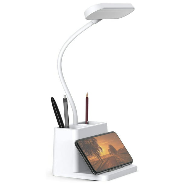 LED Desk Lamp with Pen Holder, Desk Light for Computer/Desktop 