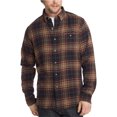 thumbnail image 1 of GH Bass & Co. Camisa de franela a cuadros para hombre, marrón, extragrande, 1 of 1