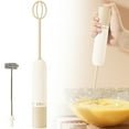 thumbnail image 2 of Handheld Milk Frother USB Rechargeable, with 2 Heads Coffee Whisk Foam Mixer, Durable Electric Mini Blender for Latte, Cappuccino, Hot Chocolate, Egg, 1Pc, Easy to Use & Clean(Yellow,10.8x1.4"), 2 of 6