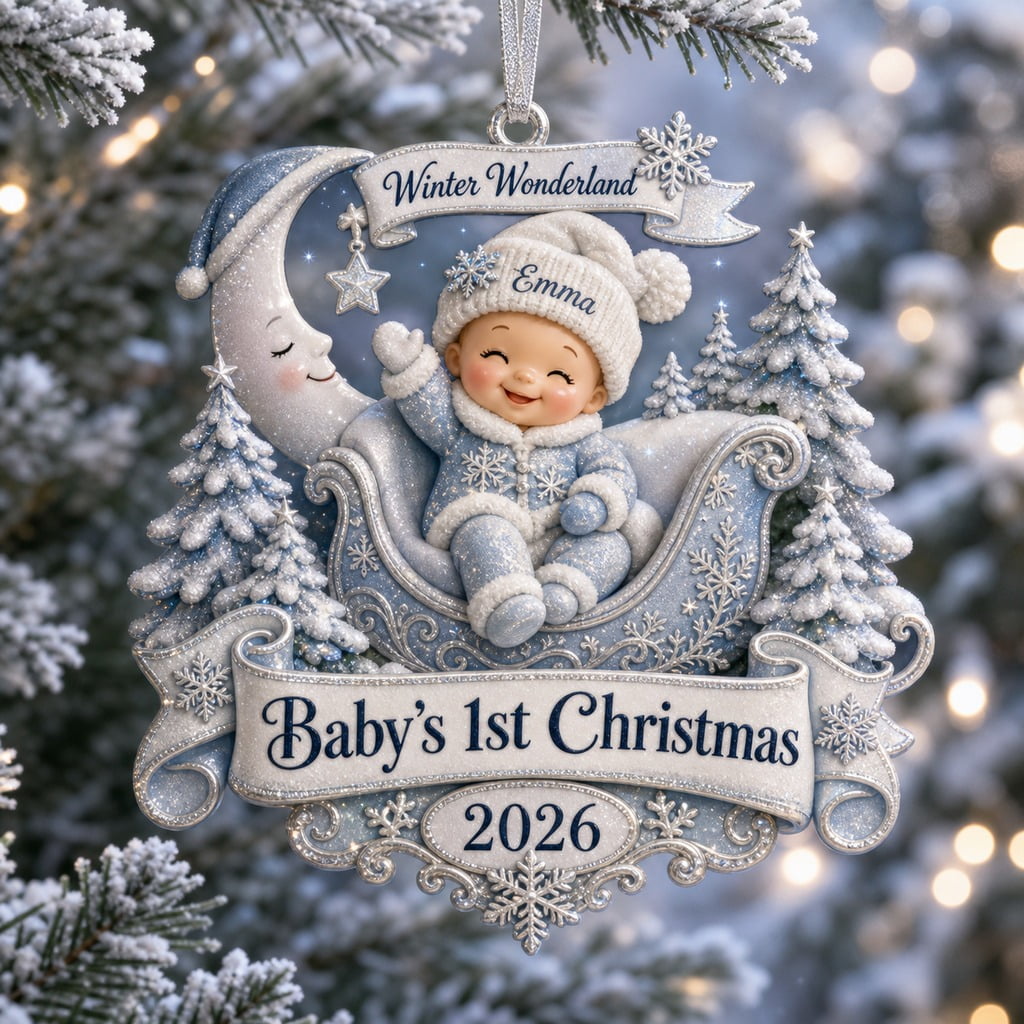 Personalized Acrylic Ornament Baby First Christmas Keepsake