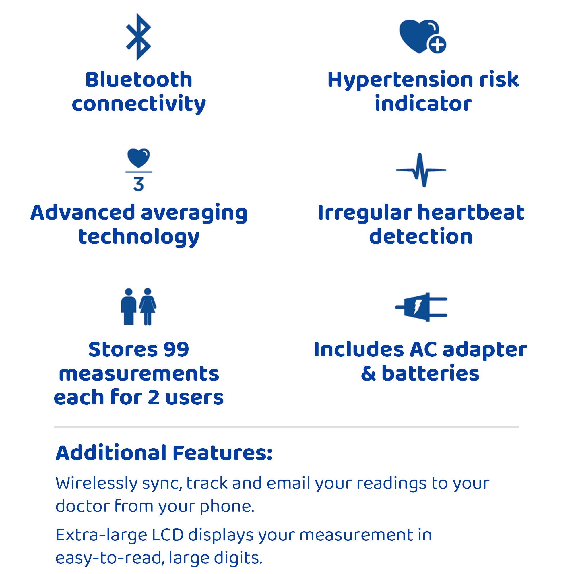 Rite Aid Series 600 Bluetooth Upper Arm Blood Pressure Monitor, 2 users, Stores 198 Measurements, Connect to Health App