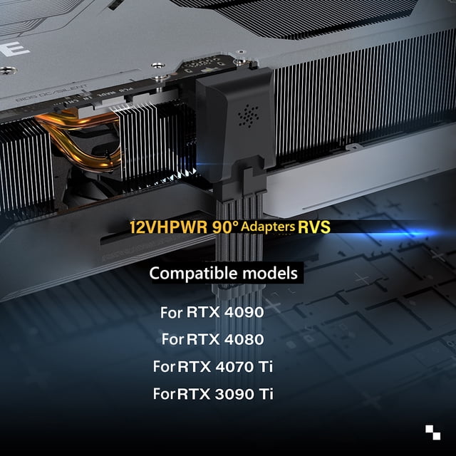 Adaptador De Fuente De Alimentación Adaptador de corriente de 450 W para tarjeta gráfica RTX 4090 4080 4070 Ti 3090 (RVS negro) Ndcxsfigh Para estrenar