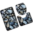 thumbnail image 2 of 3pcs/1 Set Carpet Bathroom 3D Stone Printing Non-Slip Bath Mat Doormats Decor Toilet Seat Cover Rug, 2 of 10