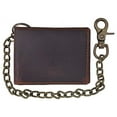 thumbnail image 2 of Brown Vintage Leather Mens Biker's Chain Wallet Trucker Motorcycle Bifold or Trifold, 2 of 9