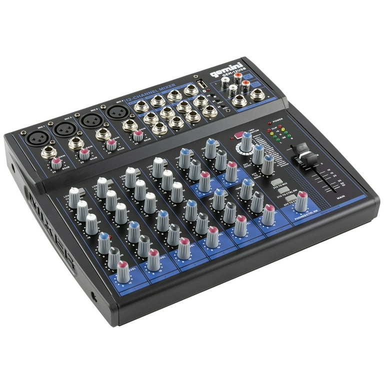 Gemini GEM-12USB Compact 12-Channel Bluetooth Mixer & DJX-500 Over