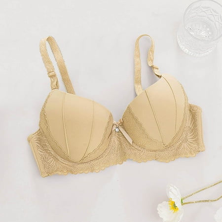 Blczomt Balconette Womens Bras Clearance under $5 No Underwire Adjustable Straps Beige Soft Everyday Bra