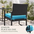 thumbnail image 4 of Outdoor Chair Cushions Set of 4, Waterproof & Fade Resistant Seat Cushion for Patio Furniture - 19 x 19 x 2 Inch Chair Pads with Ties and Hidden Zipper, Teal, 4 of 9