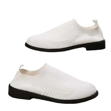 

Up to 30% off! Kukoosong Womens Comfort Flats Womens Slip on Shoes Comfort Fashion Comfortable for Walking Sneakers Mesh Breathable Casual Shoes for Women White 39
