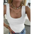 thumbnail image 4 of CHICME Womens Sleeveless U Neck Tank Top Rhinestone Ribbed Fitted Shirts Cute Summer Going Out Clothes 2026, 4 of 8
