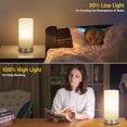 thumbnail image 4 of 3 Way Dimmable Touch Control Bedside Table Lamp with Glass Shade, 2700K Warm Light for Bedroom, 4 of 5