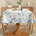 thumbnail image 3 of Floral Tablecloth 54x54 Inches Square Summer Flower Table Cloth Stain Resistance Restaurant, Picnic, Indoor and Outdoor Dining Blue, 3 of 6