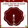 thumbnail image 3 of JEWLALO Christmas Tree Skirt, 48 Inch Red Velvet Fur Scalloped Tree Skirt Sparking Gold Lace Trim for Party Rustic Xmas Holiday Decorations All Year, 3 of 6