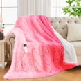 thumbnail image 1 of MesaSe 1pc Electric Heated Throw Blanket  Soft And Cozy Electric Heating Blanket  Shaggy Long Fur Faux Fur Heated Blanket  With Heat Settings And Auto Shut-Off  Flannel Single Person Warm, 1 of 7