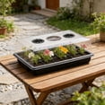 thumbnail image 5 of 24 Hole Breathable Seed Starter Box with Lid, Adjustable Ventilation Cultivation Tray, Green Plant Growing Kit, Reusable Plastic, Green Black, Indoor Outdoor, 14.6x9.1x5.5in B, 5 of 6
