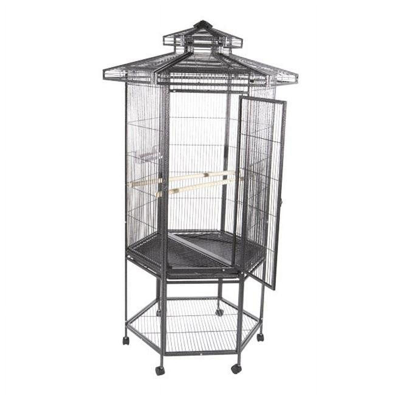 A&E Cage HEX2727 Black 27 x 30 x 69 in. Diameter Hexagon Cage, Black