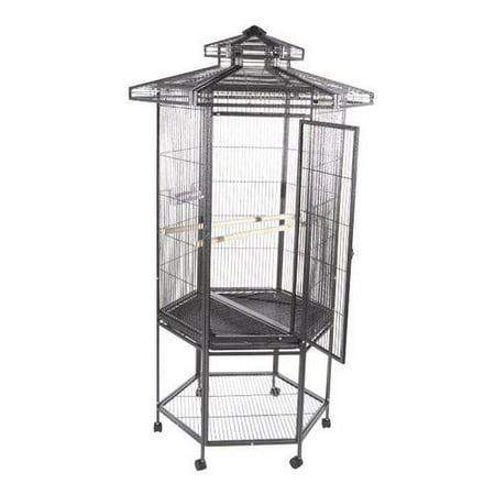 A&E Cage HEX2727 Black 27 x 30 x 69 in. Diameter Hexagon Cage, Black
