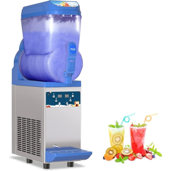 Slushie Machine Commercial - 500W 15L Tanks Commercial 110V Slushy Maker Machine 304 Stainless Steel Margarita Machines Efficient Cooling The Ideal Slushie Machine for Bars Cafes Restaurants