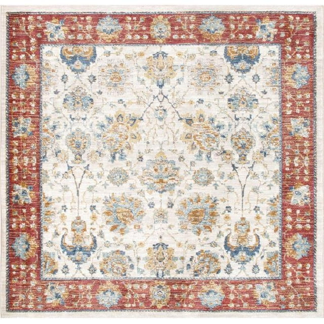 Pasargad Home PFH-01 6x6 6 x 6 ft. Heritage Design Power Loom Area Rug, Ivory