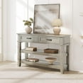 thumbnail image 1 of 3 Tier Entryway Table, Console Table with 2 Storage Drawers & Open Shelf, 47.2" Farmhouse Wooden Sofa Table for Entryway, Living Room, 1 of 8
