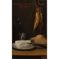 thumbnail image 3 of Alexandre-Gabriel Decamps 16x24 Black Modern Framed Museum Art Print Titled - Still Life with Herring, Bread, and Cheese (1858), 3 of 5
