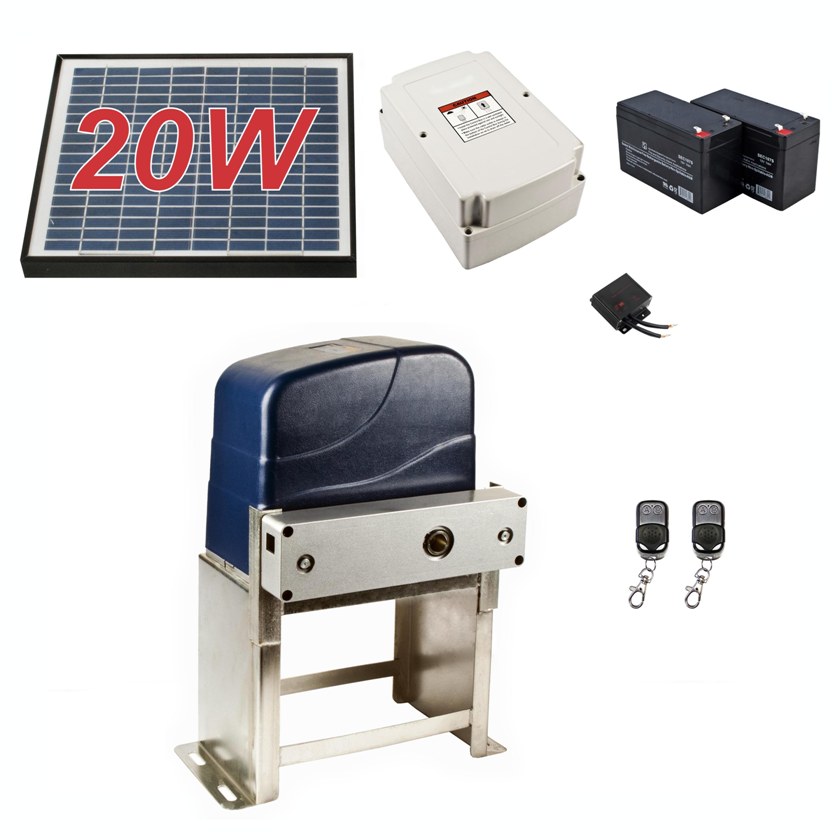 ALEKO Sliding Gate Opener AC2200 Solar Kit 20W
