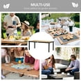 thumbnail image 6 of CoSoTower 75" X 35" Outdoor Dining Table for 8 People, Rectangular Aluminum Frame Garden Table with All-Weather Faux Wood Top for Garden, Lawn, Patio, Natural, 6 of 9