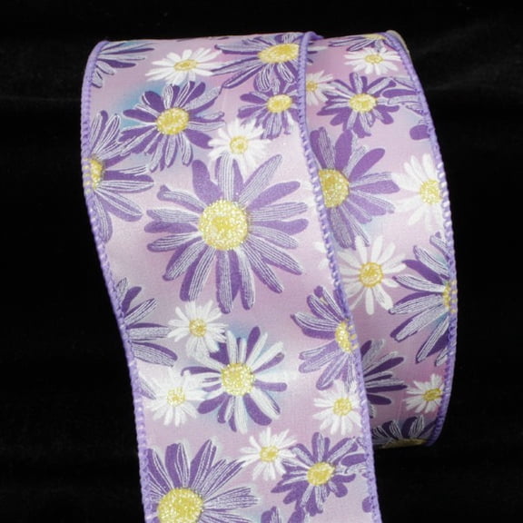 The Ribbon People Vibrant Purple and Pink Cyber Flower Wired Craft Ribbon 2.5" x 40 Yards