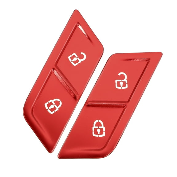 2pcs Inner Door Lock Unlock Button Cover Sticker with Adhesive for Volkswagen Atlas Aluminum Alloy Red