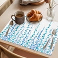 thumbnail image 3 of Blue Placemats Set of 4 Polka Dots Watercolor Abstract Art Place Mats Indoor Wipeable Table Mats Washable Cloth Dining Table Placemats for Kitchen Holiday Party Home Decor 13x19 Inch, 3 of 9