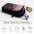 thumbnail image 5 of SEANATIVE Dual Compartment Eyeglasses Case Zipper Sunglasses Pouch Shockproof Lightweight Travel Eyewear Organizer Portable Glasses Pouch for Work Vacation Trips, Pink Cherry Blossom Black, 5 of 7