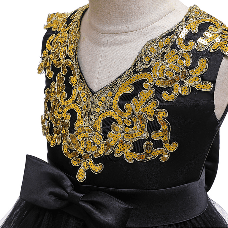 IBTOM CASTLE Toddler Girl Tutu Dress - Floral Embroidery Tulle Pageant Dress For Weddings & Birthday Parties