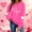 Hot Pink, variant on Caywon Women's Crew Neck Valentine's Day Printed Sweatshirt,Long Sleeve Pullover No Hood Casual Top Solid Color Fashionable Daily Outfit