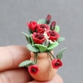 thumbnail image 5 of Kripyery Dollhouse Flower Realistic 1:12 Miniature Potted Plant Rose Model Decoration Photography Prop, 5 of 8
