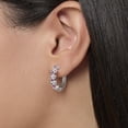 thumbnail image 2 of Disney Mickey Mouse Endless Hoop Earrings Cubic Zirconia Disney Pink Hoops, 2 of 6