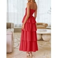 thumbnail image 3 of Vestido largo ZESICA Summer 2025 sin tirantes con hombros descubiertos rojo, 3 of 9