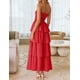 thumbnail image 3 of Vestido largo ZESICA Summer 2025 sin tirantes con hombros descubiertos rojo, 3 of 9